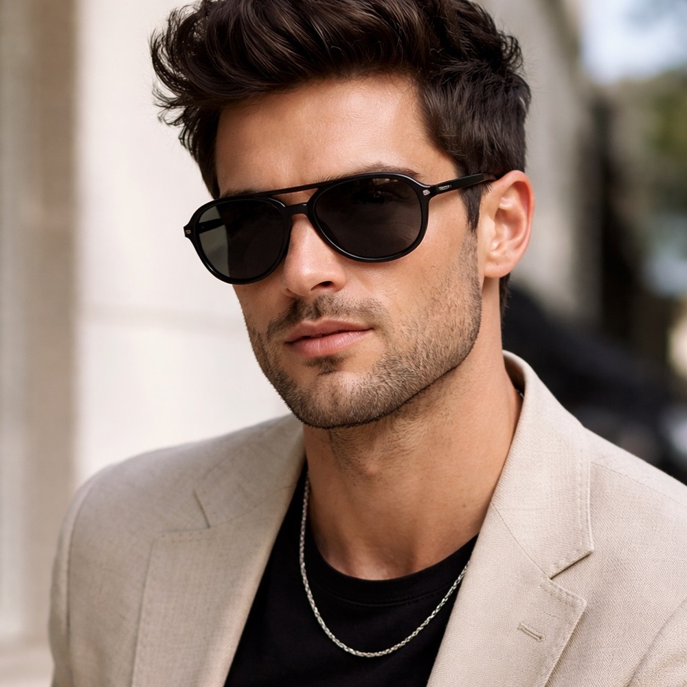 Carrera Men's Black Frame Sunglasses with Dark Lenses